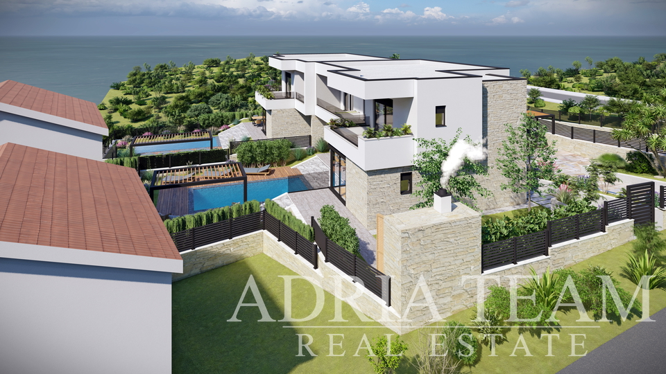 BUILDING LAND WITH PERMIT FOR TWO VILLAS WITH SWIMMING POOL, TOP POSITION, RTINA - RAŽANAC