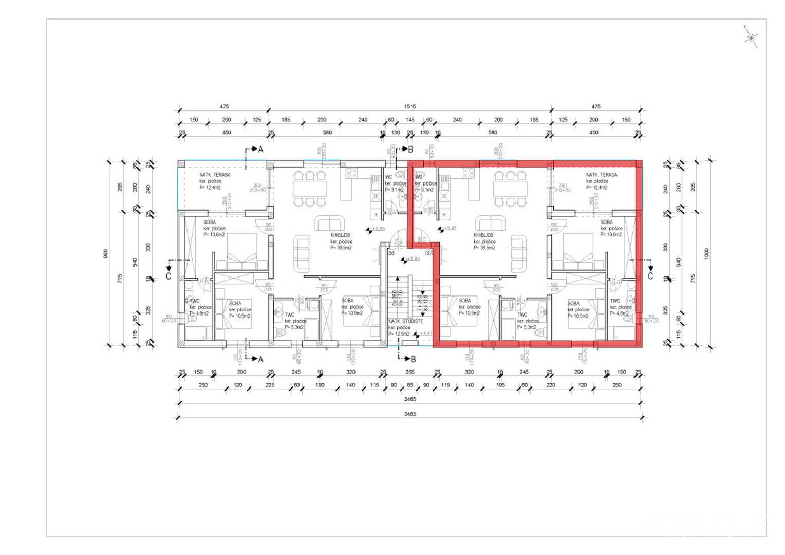 LJETNA AKCIJA! PENTHOUSE S KROVNOM TERASOM I POGLEDOM NA MORE, 400 m OD MORA, SABUNIKE - ZADAR