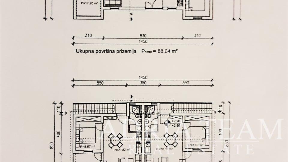 APARTMENT HOUSE WITH 4 APARTMENTS, 80 m FROM THE SEA, VIR