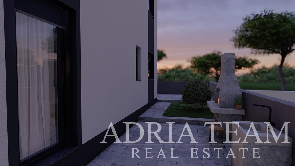 APARTMANI UDALJENI 300 m OD PLAŽE, NOVOGRADNJA, POGLED NA MORE - PRIVLAKA