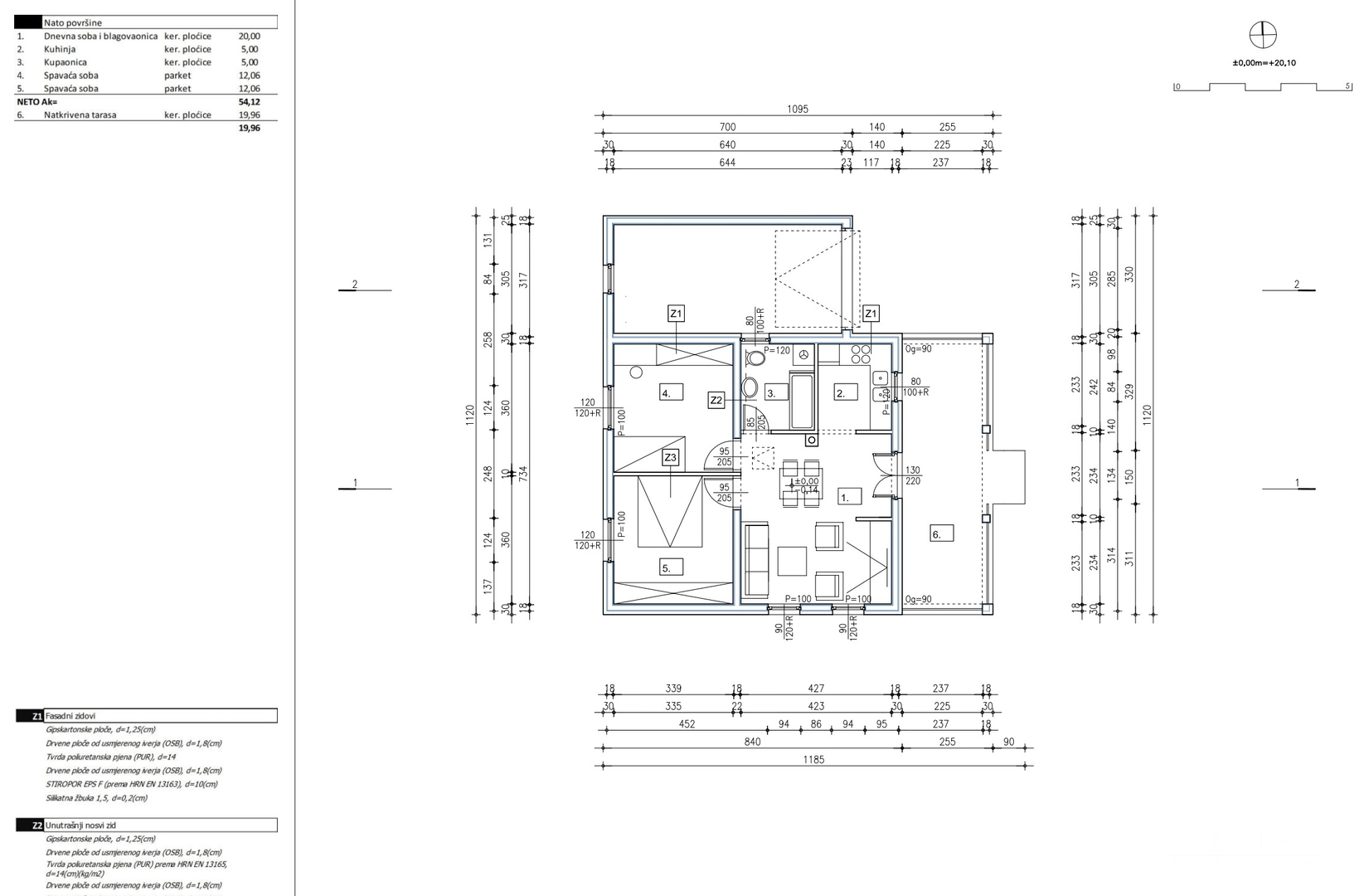 GRAĐEVINSKO ZEMLJIŠTE S GRAĐEVINSKOM DOZVOLOM ZA PROJEKT, 300 m OD MORA - RAŽANAC