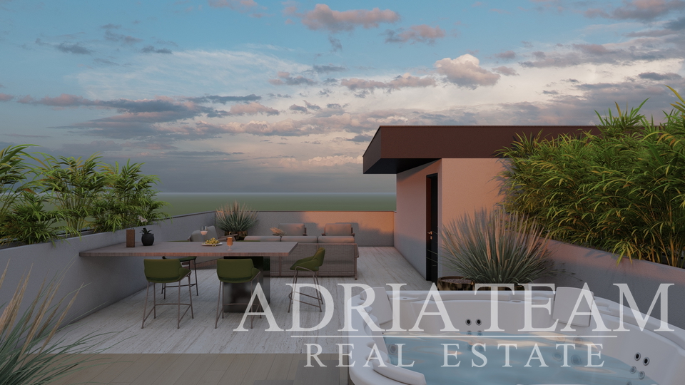APARTMANI UDALJENI 300 m OD PLAŽE, NOVOGRADNJA, POGLED NA MORE - PRIVLAKA
