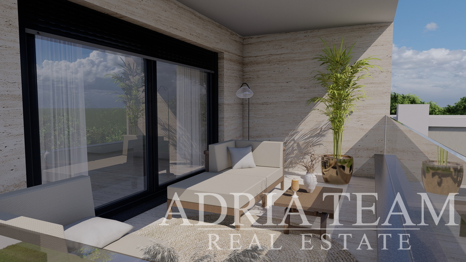 APARTMANI UDALJENI 300 m OD PLAŽE, NOVOGRADNJA, POGLED NA MORE - PRIVLAKA