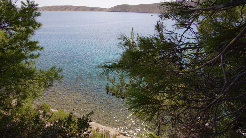 Bauland 1. Reihe zum Meer, offener Meerblick, Insel Pag