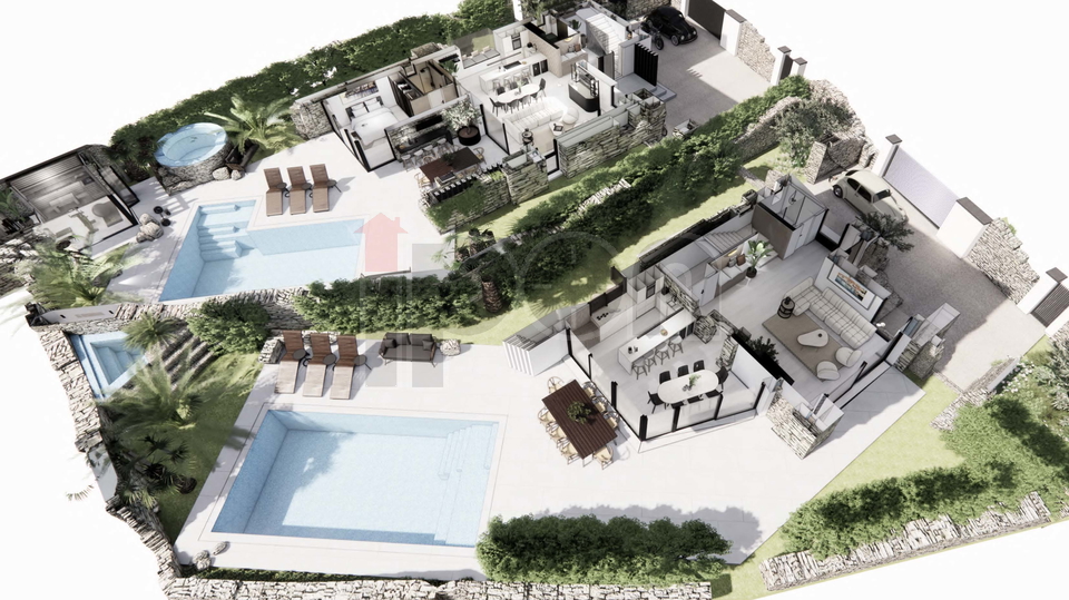 Nede&scaron;&cacute;ina&comma; gra&dstrok;evinsko zemlji&scaron;ta s projektima za izgradnju dvije ville s bazenom&excl;