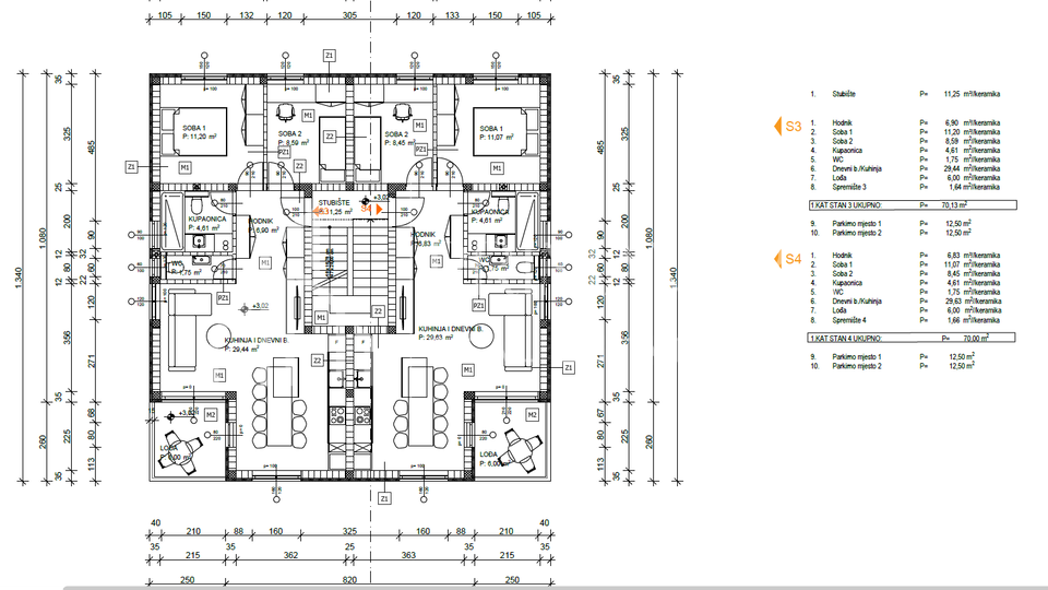 Skro&ccaron;ini&comma; dvosoban stan na 1&period; katu&comma; S4 - 73&comma;25 m2&comma; novogradnja