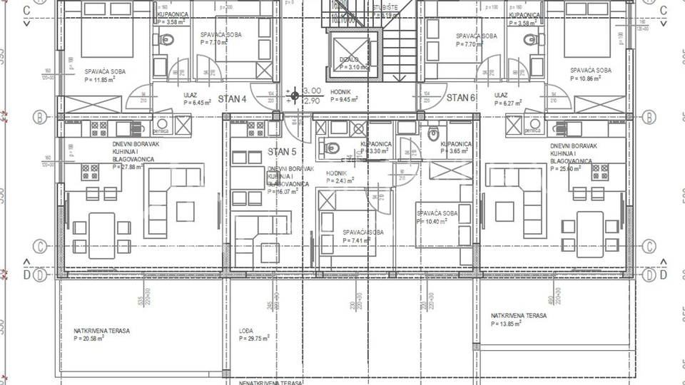 Zaton, a luxury new building 2nd row to the sea, apartment on the 1st floor - S5