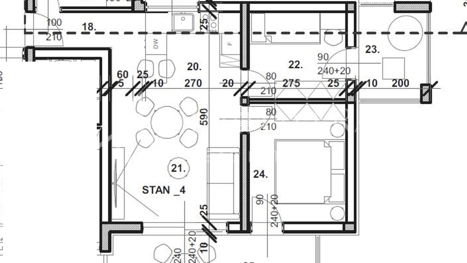 Zadar, Bokanjac, a two bedroom apartment, 1st floor, new building, garage