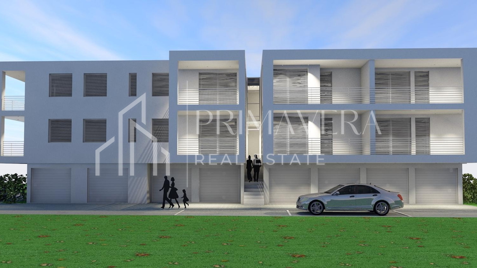 Zadar, Bokanjac, a two bedroom apartment, 1st floor, new building, garage