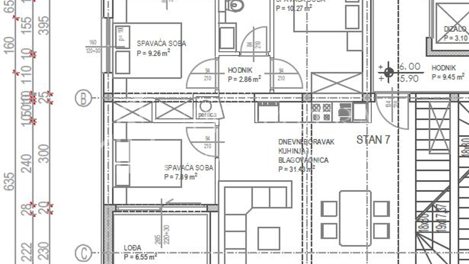 Zaton, a luxury new building 2nd row to the sea, penthouse with a pool and a roof terrace - S7