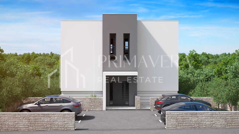 Posedarje, land with building permit - 4 apartments, swimming pool, summer kitchen, sea view