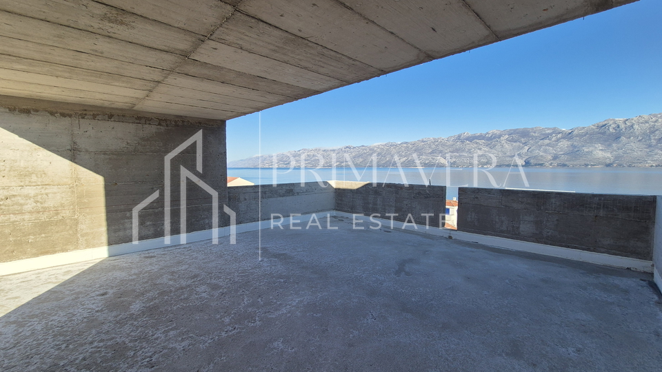 Ražanac, new building, penthouse S3, roof terrace, beautiful sea view