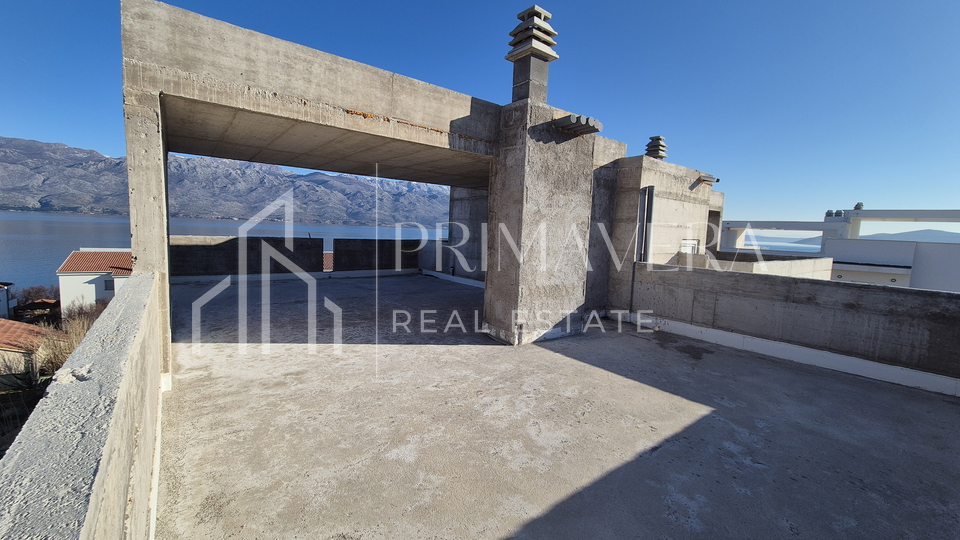 Ražanac, new building, penthouse S3, roof terrace, beautiful sea view