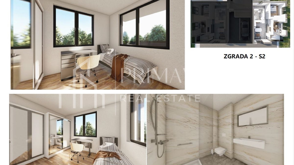 Zadar/Plovanija, new building, a two-bedroom apartment with garden, S2, 95,84 m2