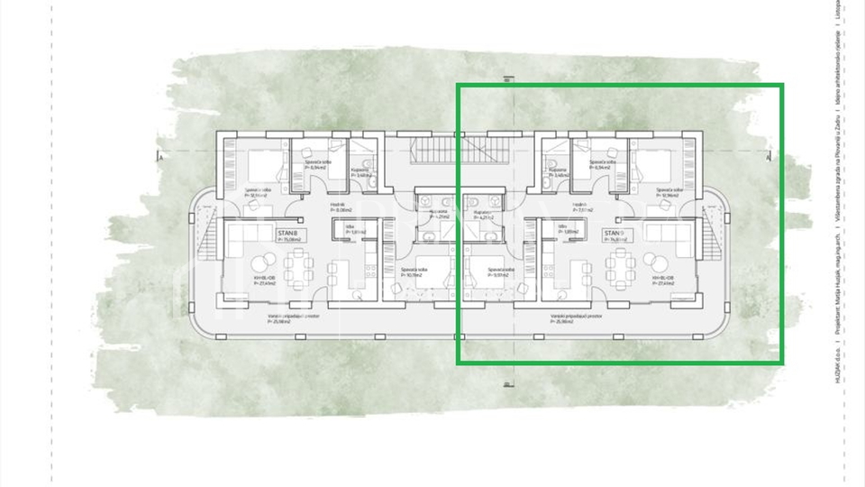 Zadar, Plovanija, penthouse with a roof terrace, 121,32 m2