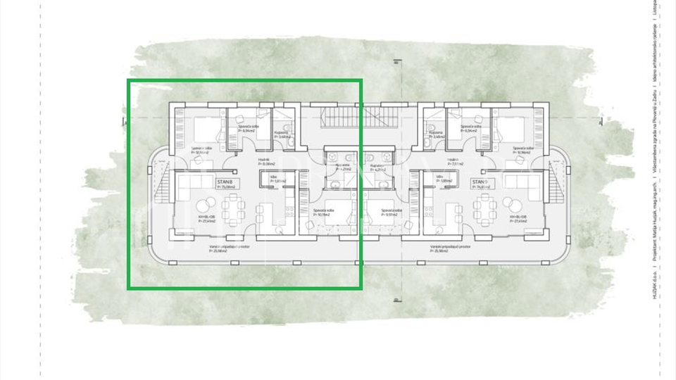 Zadar, Plovanija, penthouse with a roof terrace and a sea view, 121,83 m2