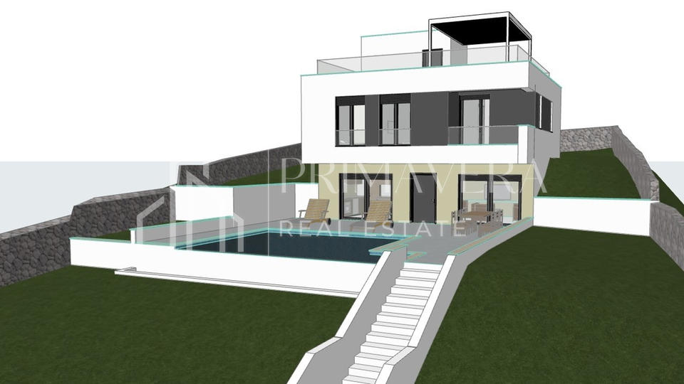 Excellent opportunity! Land with building permit for villa with swimming pool, Banj, Pašman