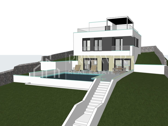 Excellent opportunity! Land with building permit for villa with swimming pool, Banj, Pašman