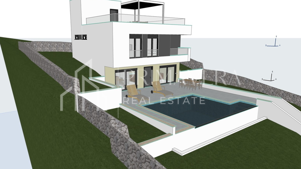 Excellent opportunity! Land with building permit for villa with swimming pool, Banj, Pašman