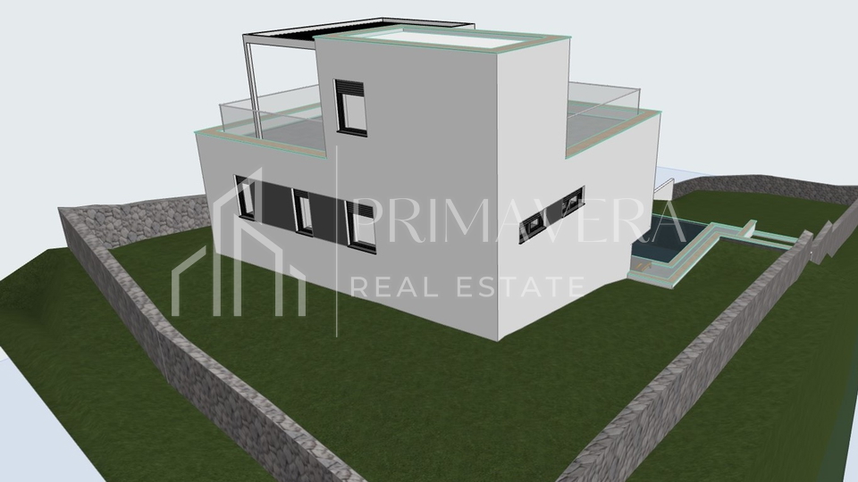 Excellent opportunity! Land with building permit for villa with swimming pool, Banj, Pašman