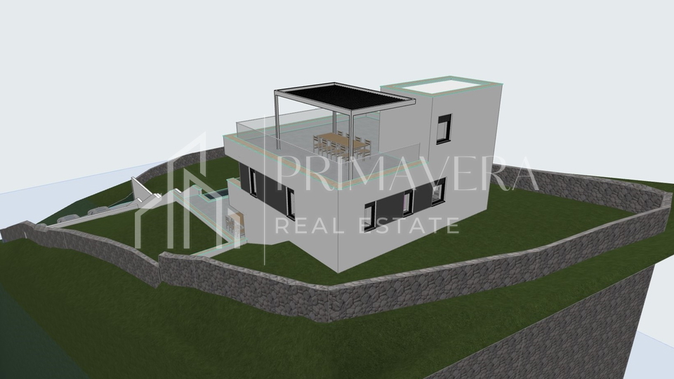 Excellent opportunity! Land with building permit for villa with swimming pool, Banj, Pašman