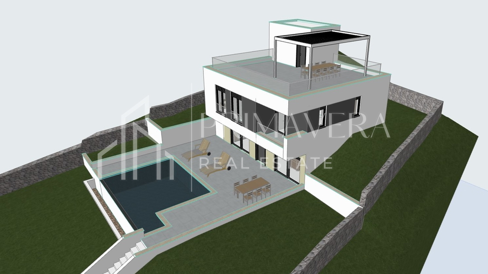 Excellent opportunity! Land with building permit for villa with swimming pool, Banj, Pašman