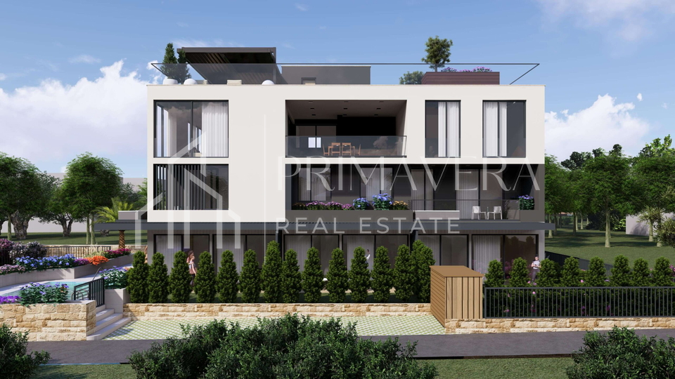 Sukošan, luxury penthouse, an exclusive project 1st row to the sea, garage, elevator, pool