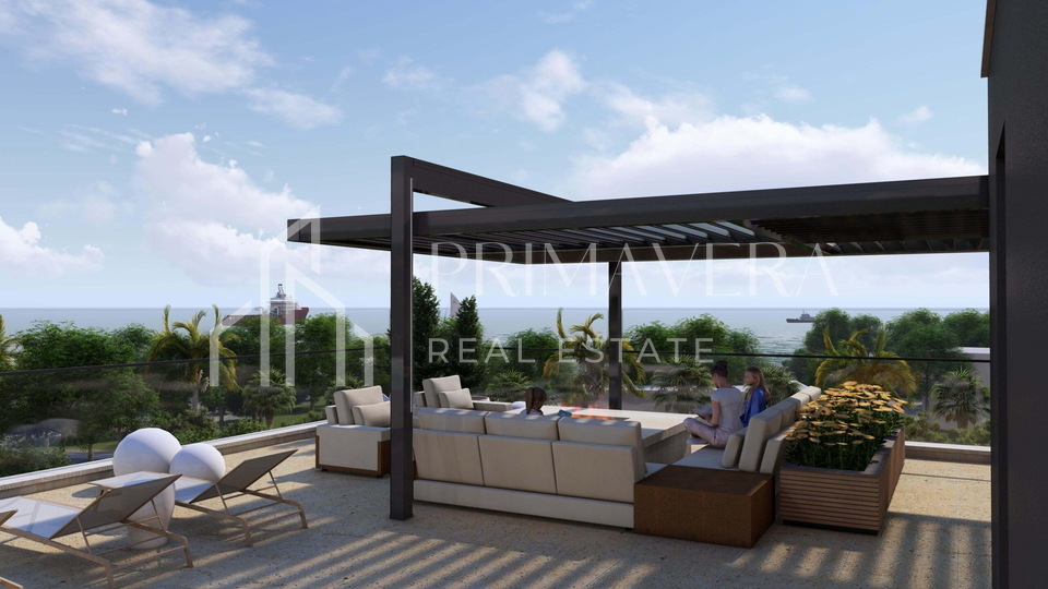 Sukošan, luxury penthouse, an exclusive project 1st row to the sea, garage, elevator, pool