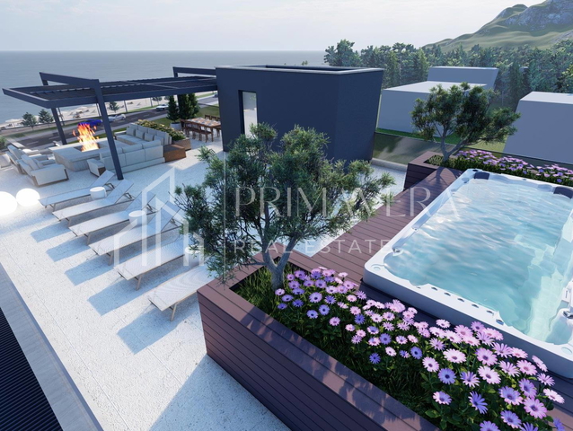 Sukošan, luxury penthouse, an exclusive project 1st row to the sea, garage, elevator, pool