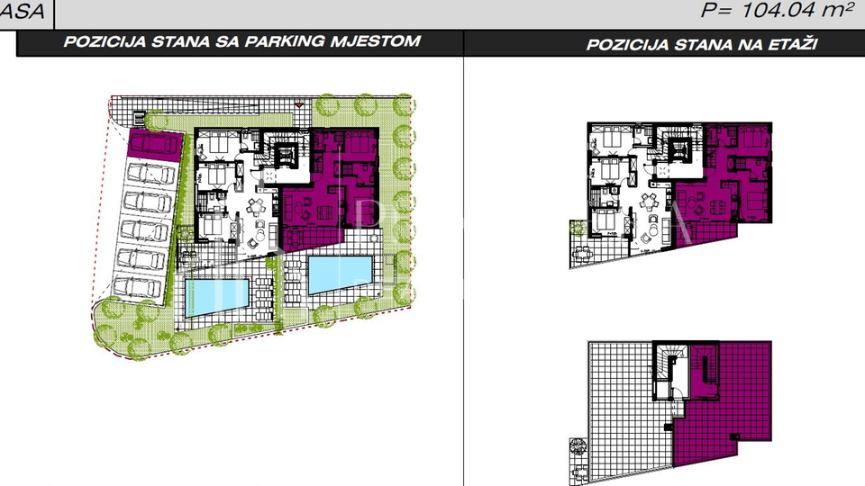 Sukošan, exclusive project 1st row to the sea, 2 bedroom apartment with a roof terrace
