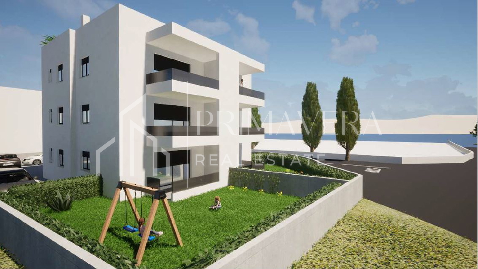 Pakoštane, new building, apartment on the ground floor with a garden, S2