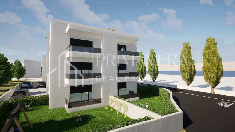 Pakoštane, new building, apartment on the ground floor with a garden, S2