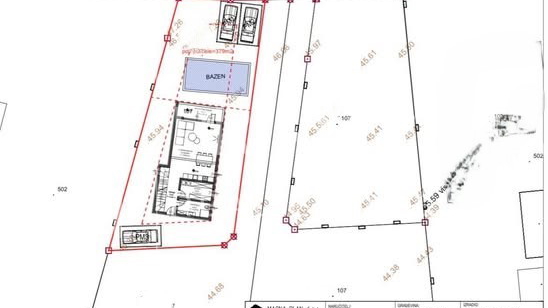Poljica Brig&comma; gra&dstrok;evinsko zemlji&scaron;te s projektom za ku&cacute;u s bazenom