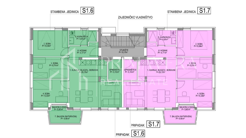 Zadar/Plovanija, new building, a three bedroom apartment, 2nd floor S6, 94,33 m2