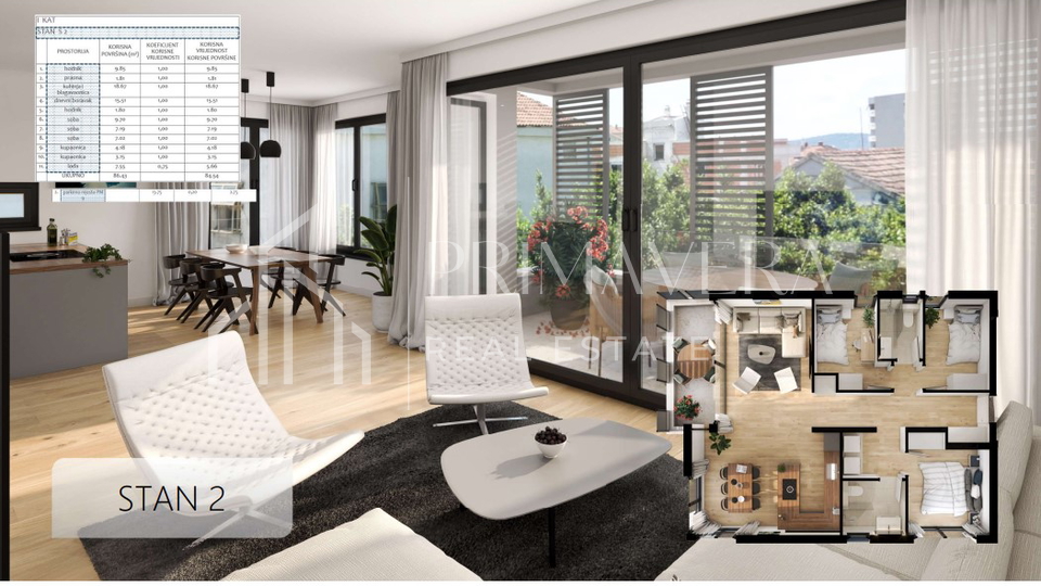 Zadar  - Belafu&zcaron;a&comma; novogradnja&comma; trosoban stan S2 s gara&zcaron;om&comma; 1&period; kat