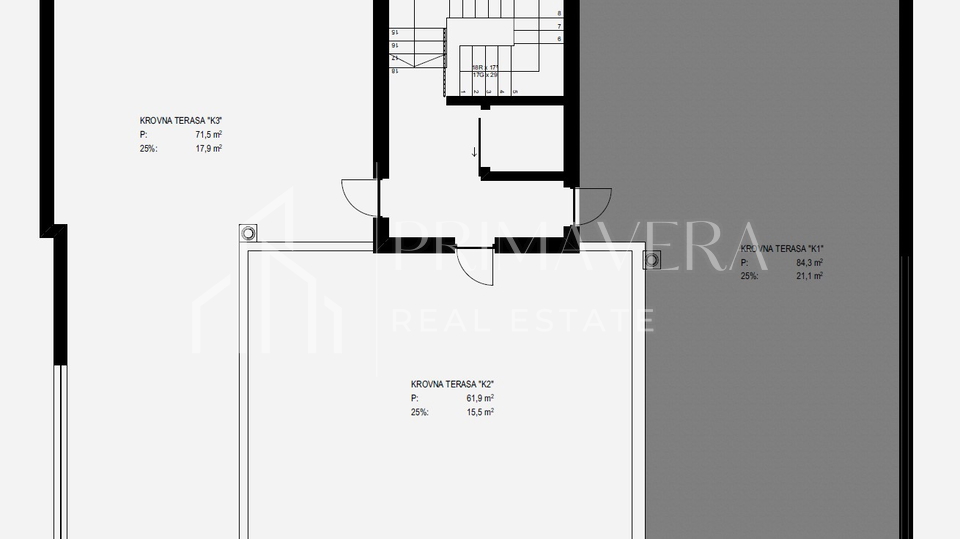 Zadar - Vidikovac&comma; dvosoban stan s krovnom terasom u novogradnji&comma; 102&comma;26 m2&comma; S7