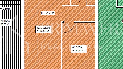 Zadar&sol;Crvene ku&cacute;e&comma; novogradnja&comma; jednosobni stan S7&comma; 2&period;kat&comma; pogled na more