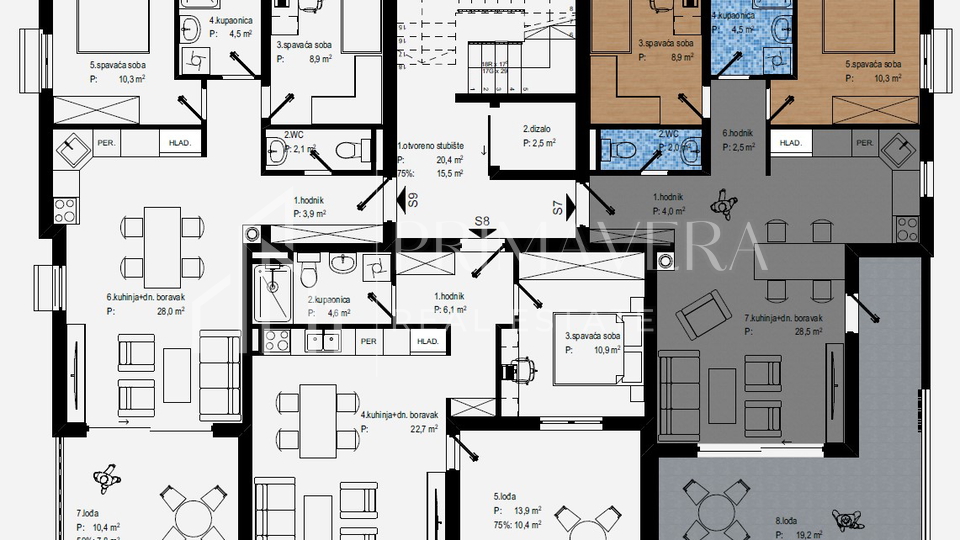 Zadar - Vidikovac&comma; dvosoban stan s krovnom terasom u novogradnji&comma; 102&comma;26 m2&comma; S7