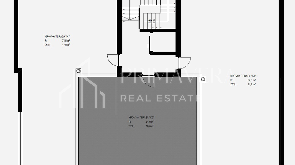 Zadar - Vidikovac&comma; jednosoban stan s krovnom terasom u novogradnji&comma; 75&comma;72 m2&comma; S8