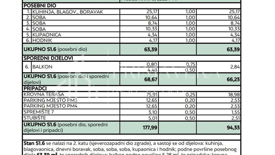 Zadar/Plovanija, new building, a three bedroom apartment, 2nd floor S6, 94,33 m2