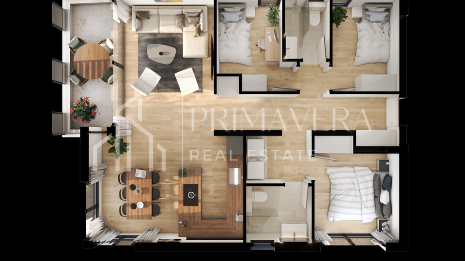 Zadar  - Belafu&zcaron;a&comma; novogradnja&comma; trosoban stan S4 s gara&zcaron;om&comma; 2&period; kat