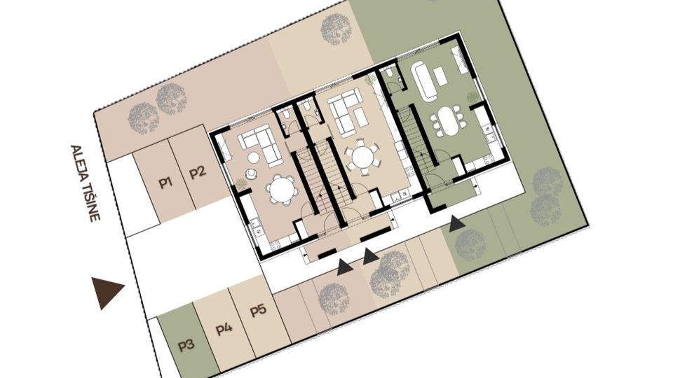 BEZ PROVIZIJE&ast;&ast;&ast;DUGO SELO &sol; TRIPLEX - MODERNA KU&Cacute;A U NIZU 104&comma;87 m2 &sol; 2800 eura&sol;m2