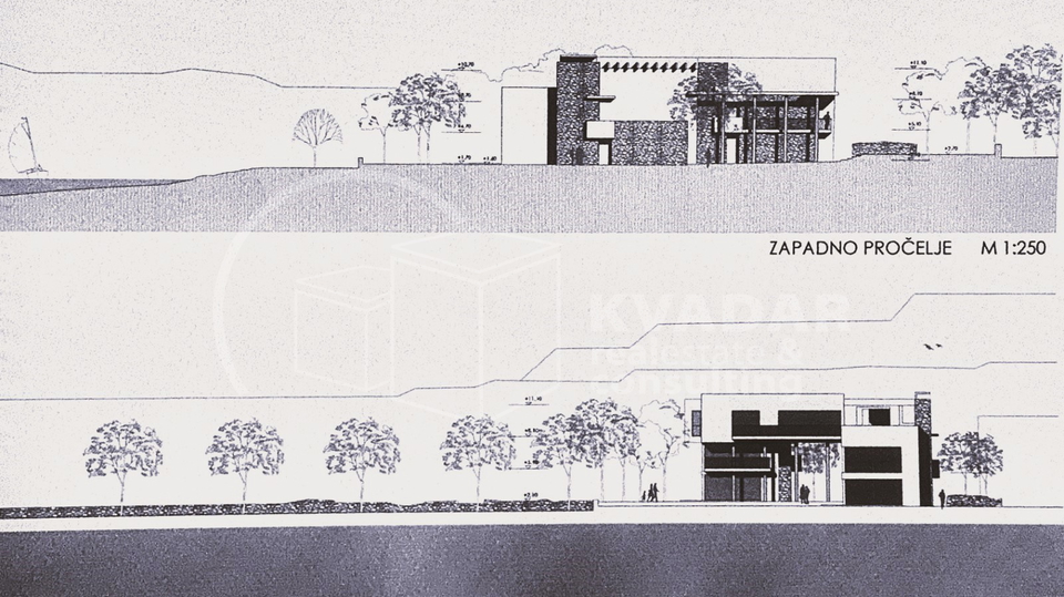 Gra&dstrok;evinski teren s projektom u prvom redu do mora i ure&dstrok;ene pla&zcaron;e - Stubalj&comma; Bilice kod &Scaron;ibenika