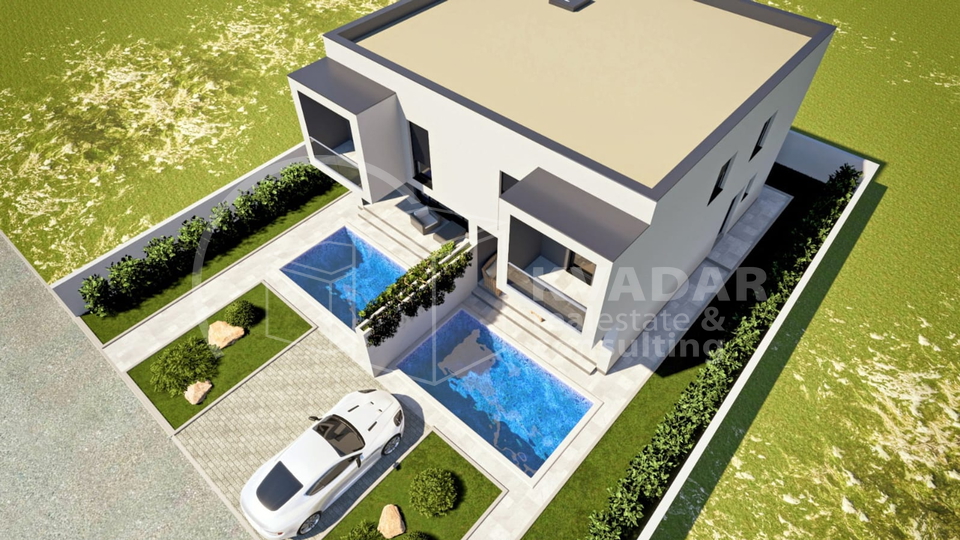 Vodice/luksuzan dvoetažni apartman u dvojnoj kući/ 86m2 površine / 15m2 bazen