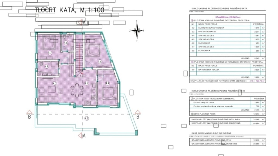 Vodice / Prodaje se luksuzan stan / 113 m2 pogled na more***