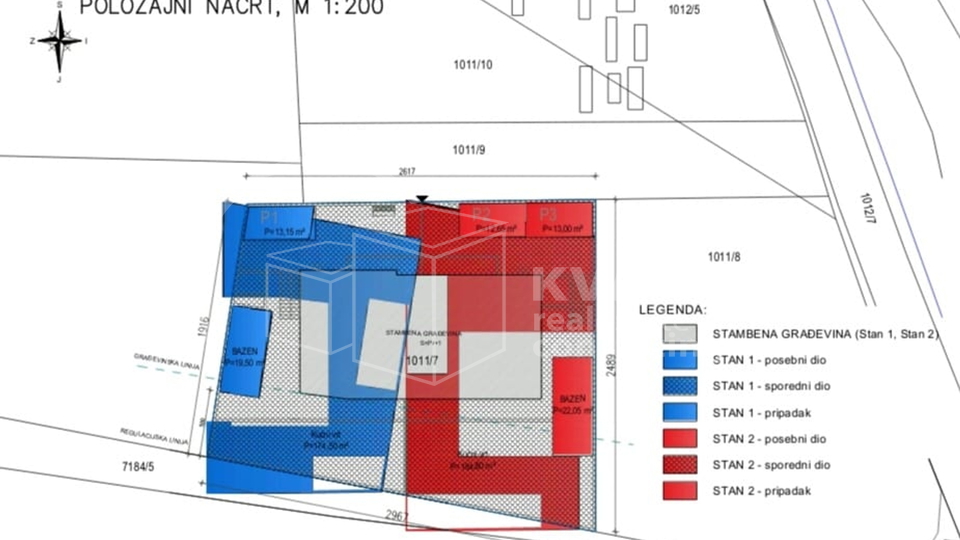 Vodice / Prodaje se dvojna luksuzna kuća/stan s bazenom i vrtom/ 185 m2/ Predivan pogled na more