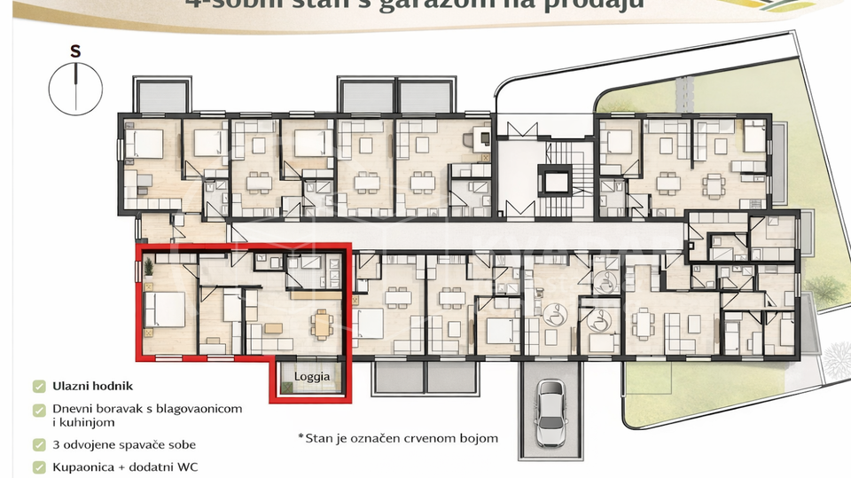 NOVOGRADNJA &sol; PREKRASAN STAN 78 m2 &plus; GARA&Zcaron;A &sol; SESVETE