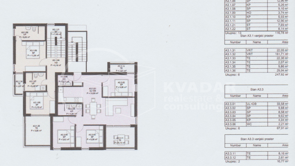 Novi Projekt Dalmatinka - Stan 3etažni - 2 terase i  balkon - veliki vrt - 2 parkirna mjesta