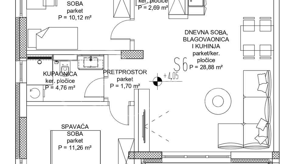 BEZ PROVIZIJE&ast;&ast;&ast;PODSUSED&sol;odli&ccaron;na novogradnja stan S6 prvi kat 66m2&plus;parking&excl;
