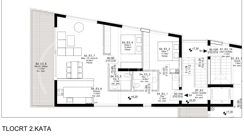 SUPER PRILIKA!PETRČANE/NOVOGRADNJA/PREKRASAN APARTMAN(105,06 m2) SA KROVNOM TERASOM!